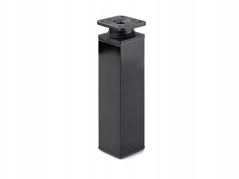 4x nóżka meblowa z aluminium KWADRATOWA z regulacją 4x4/H-15cm czarny mat