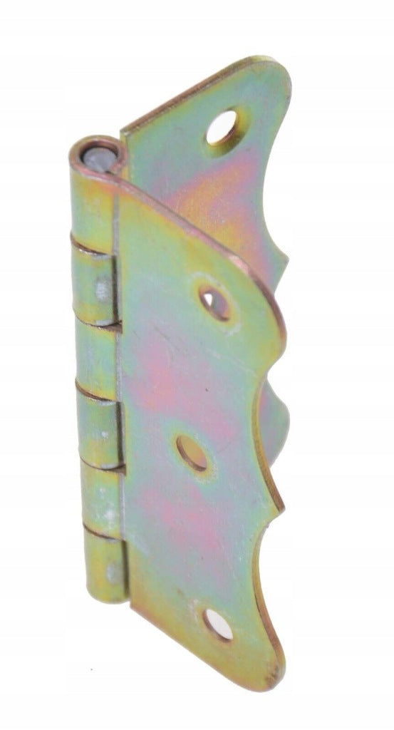 Zawias budowlany ozdobny skrzyniowy meblowy 80x60mm RETRO żółty ocynk 10szt