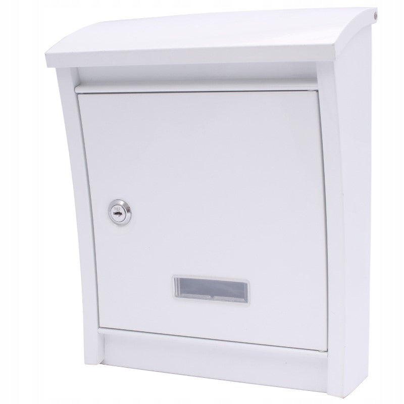 Aqbau skrzynka na listy DALMATIA biała 25x32x8-12cm stalowa kompaktowa