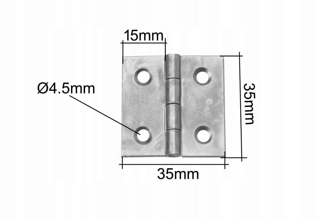Zawiasy zawias splatany 35 x 35mm meblowy skrzyniowy ocynk złoty 20 szt