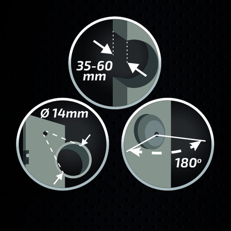 Wizjer drzwiowy 14mm kąt widzenia 180° chrom, chromowany judasz do drzwi
