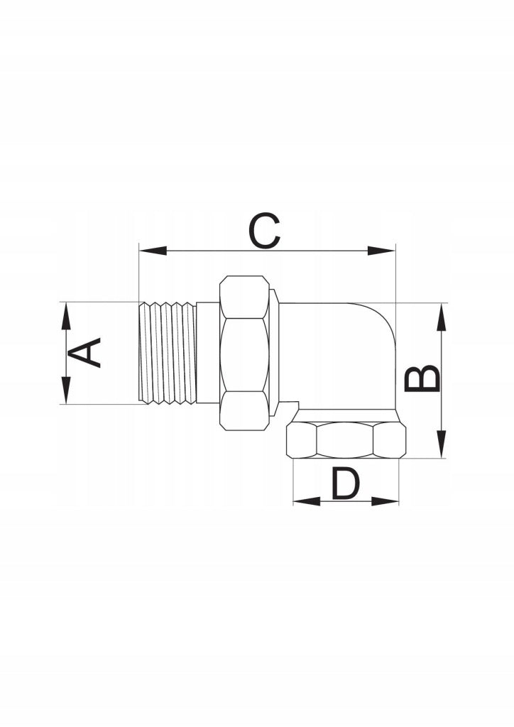 Aqbau śrubunek mosiężny kątowy z oringiem 1″ mosiądz
