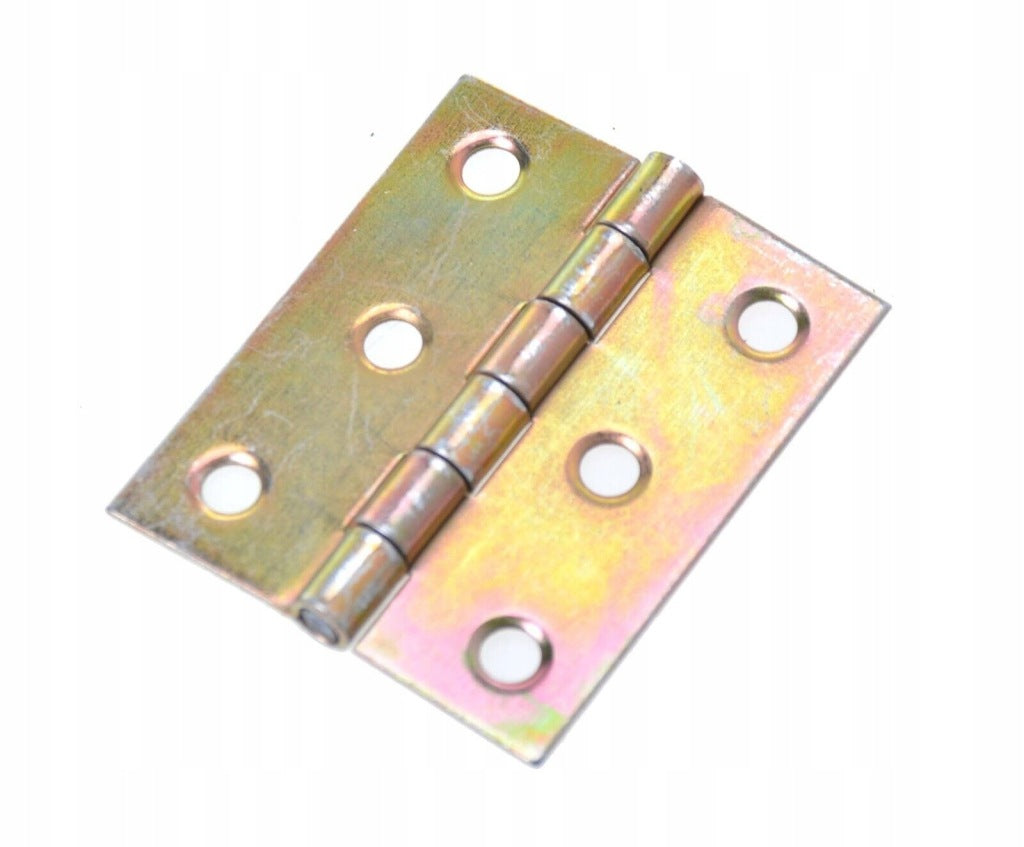 Zawiasy zawias splatany 50 x 42mm meblowy skrzyniowy ocynk złoty 100 szt