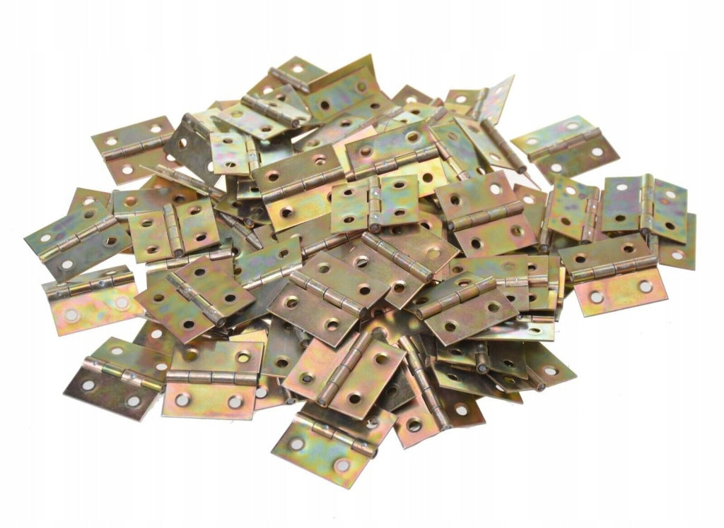 Zawias splatany 35 x 35mm meblowy skrzyniowy budowlany ocynk złoty 100 szt