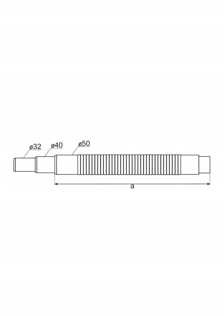 Aqbau Łącznik rur kanalizacji bez kielicha Ø 50/40/32 500mm