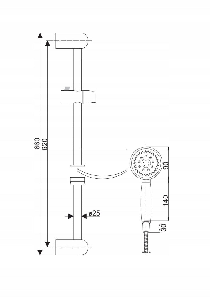 Aqbau Adria zestaw natryskowy wąż natryskowy wzmocniony 1500 mm