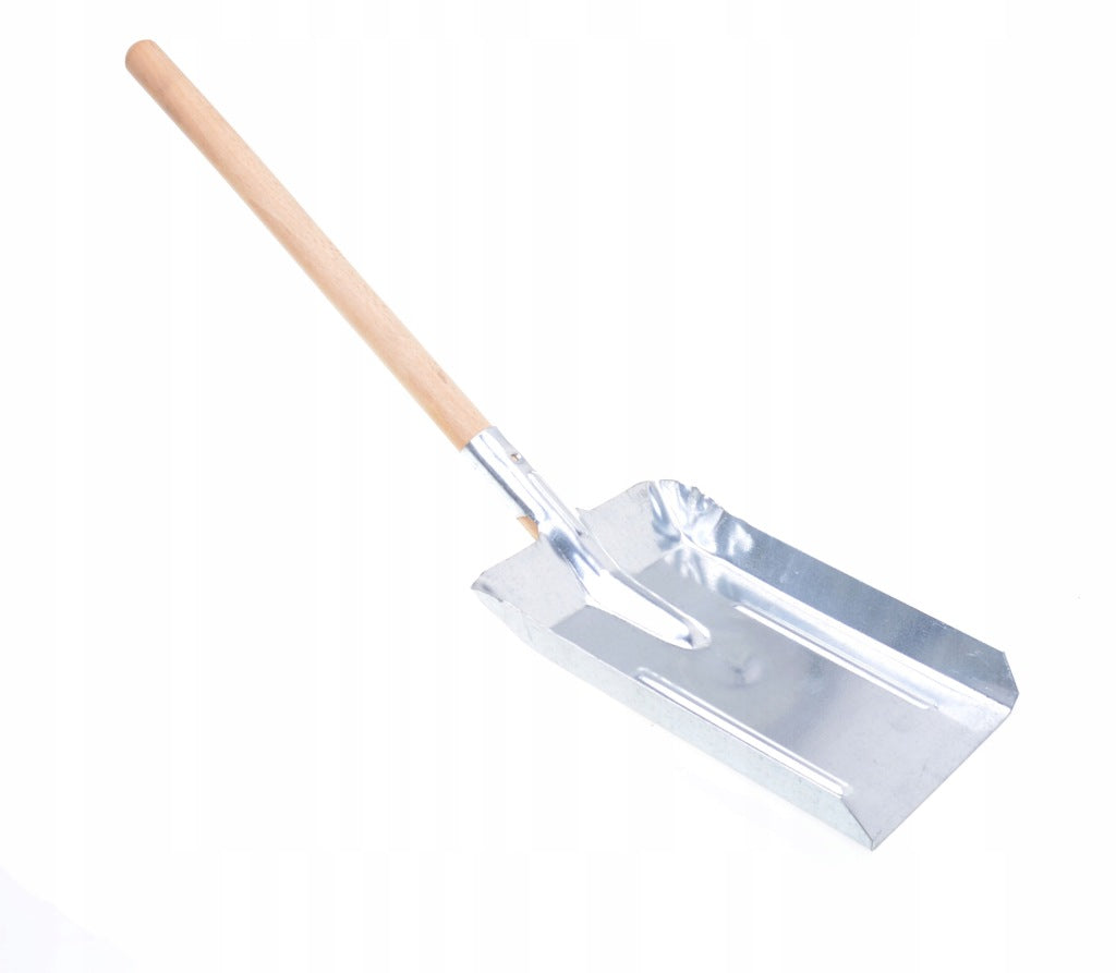 Łopatka do węgla, popiołu 67 cm, mocna i trwała szufelka ocynk i drewno