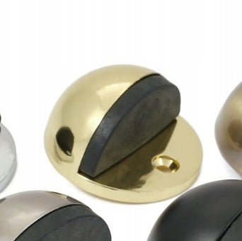 Odbojnik drzwiowy stoper drzwi 45x25mm złoty zabezpieczenie metalowo gumowe