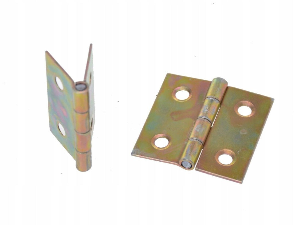 Zawiasy zawias splatany 35 x 35mm meblowy skrzyniowy ocynk złoty 20 szt