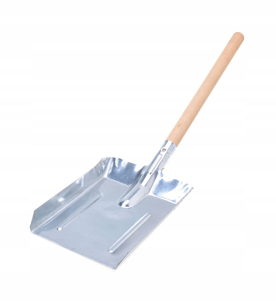 Łopatka do węgla, popiołu 67 cm, mocna i trwała szufelka ocynk i drewno