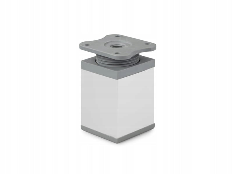 4 x nóżka meblowa z aluminium KWADRATOWA z regulacją 4x4/H-6cm alu/popiel