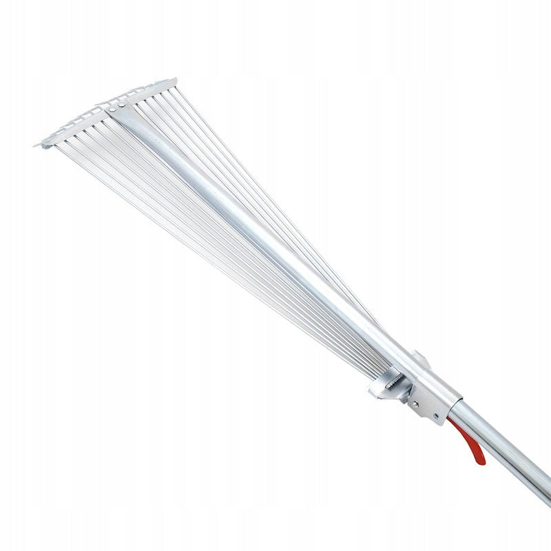 Grabie do liści regulowane + trzon metalowe XL wytrzymałe srebrne 150cm
