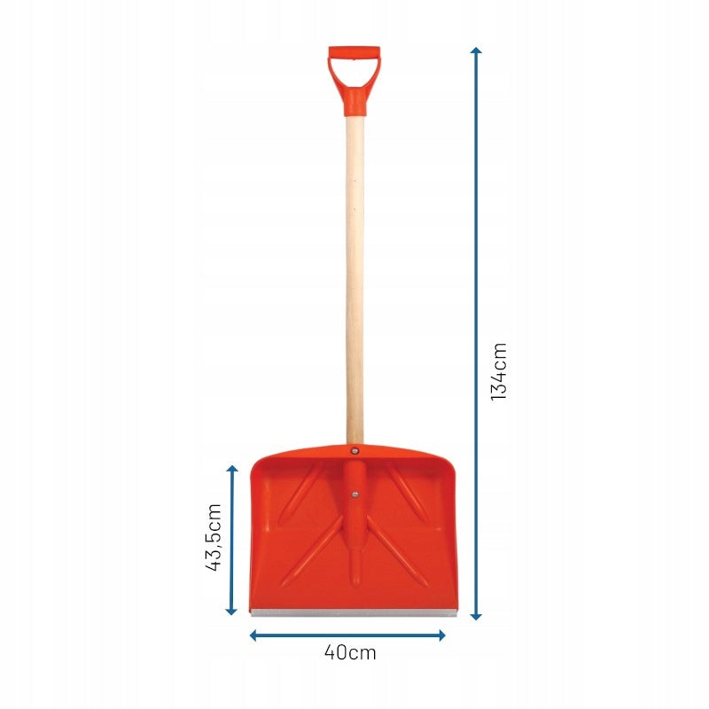 Aqbau duża wzmocniona łopata do śniegu z trzonem drewnianym 134cm
