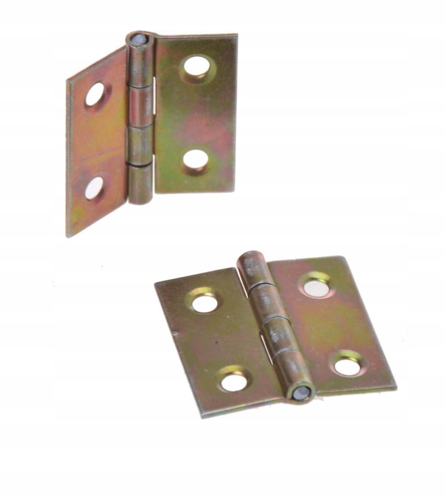 Zawiasy zawias splatany 30 x 30mm meblowy skrzyniowy ocynk złoty 100 szt