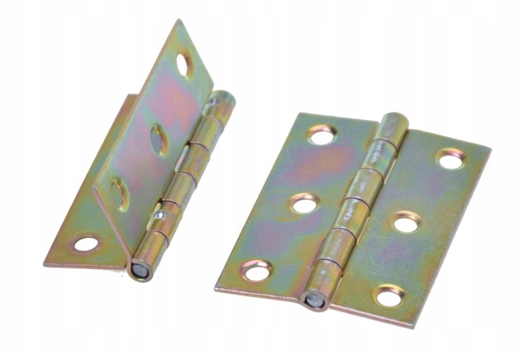 Zawiasy zawias splatany 60 x 42mm meblowy budowlany ocynk złoty 20 szt
