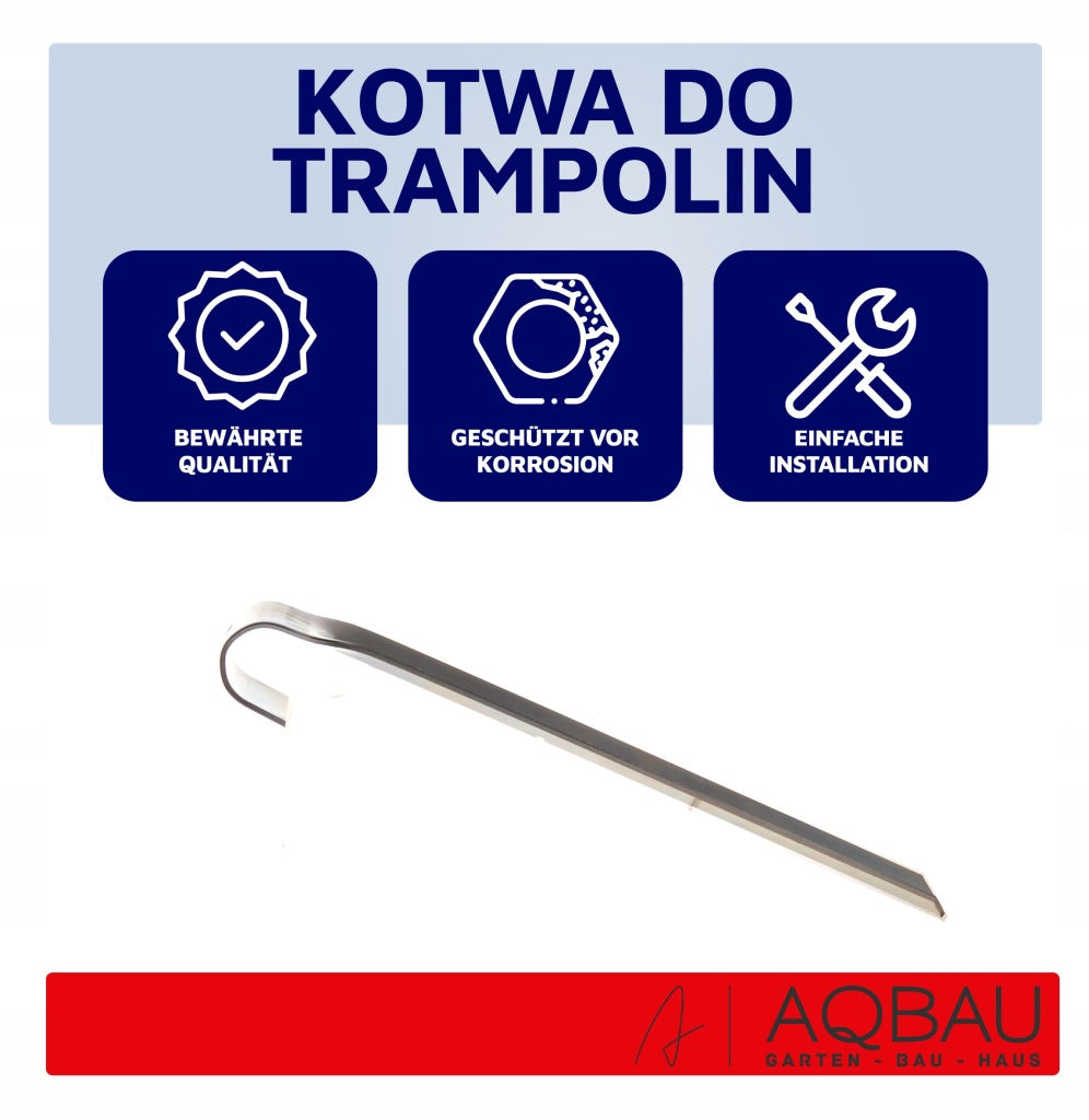 Aqbau Kotwa Szpic Śledź Hak do mocowań Trampoliny mocny metal zestaw 5 szt