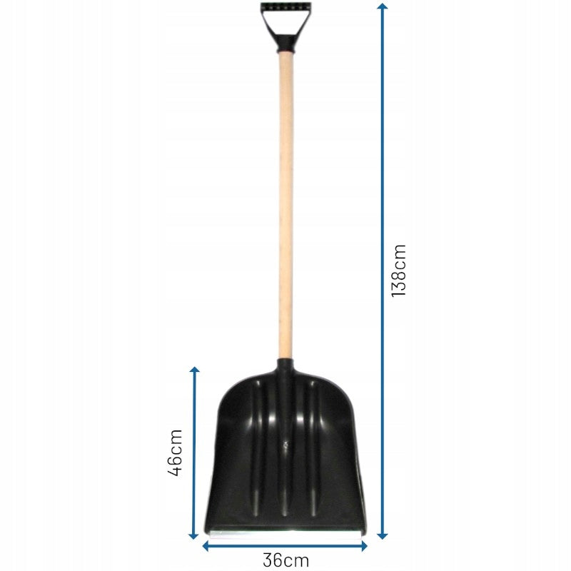 Aqbau łopata do śniegu uniwersalna czarna lekki mocny zgarniacz szer36cm