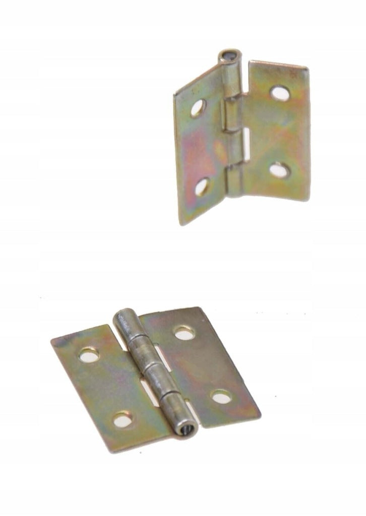 Zawias splatany 20 x 18mm meblowy skrzyniowy budowlany ocynk złoty 50 szt