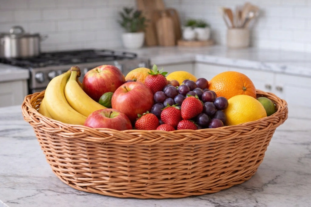 Aqbau wiklinowy kosz ręcznie tkany koszyk na pieczywo i owoce naturalny