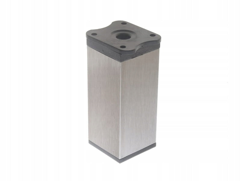 4 x nóżka meblowa z aluminium KWADRATOWA z regulacją 4x4/H-10cm inox/czarny