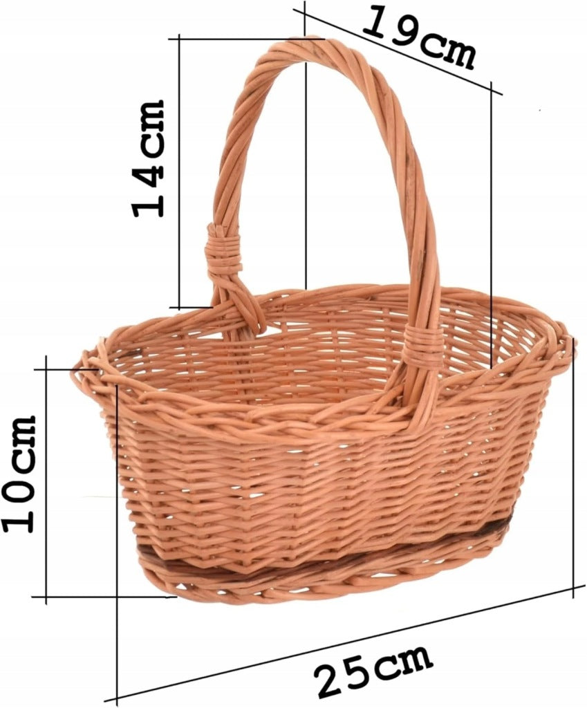 Aqbau koszyk wiklinowy 25 cm wielkanocny koszyczek pleciony sypanie kwiatów