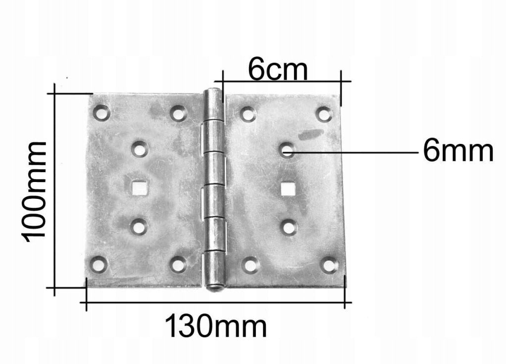 Zawias splatany 100 x 130 mm budowlany meblowy skrzyniowy ocynk złoty 2 szt