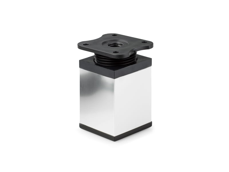 4 x nóżka meblowa z aluminium KWADRATOWA z regulacją 4x4/H-6cm chrom/czarny