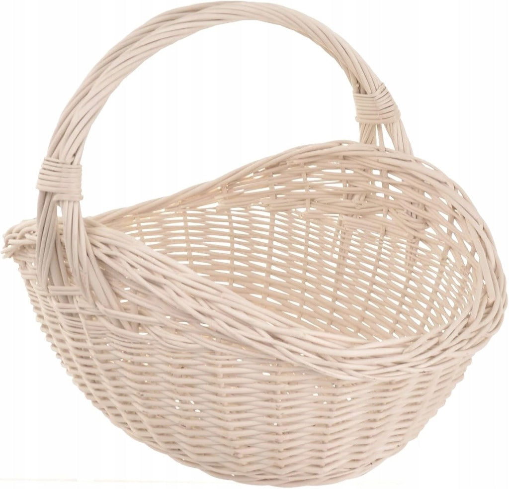Aqbau kosz biały wiklinowy naturalny wielkanocny koszyczek rozmiar S-34cm