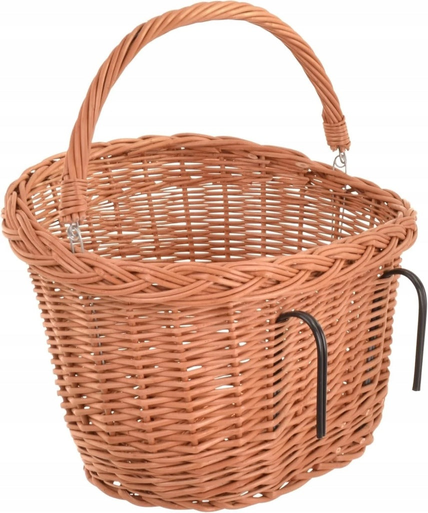 Aqbau przedni koszyk rowerowy wiklinowy kosz na rower retro boho naturalny