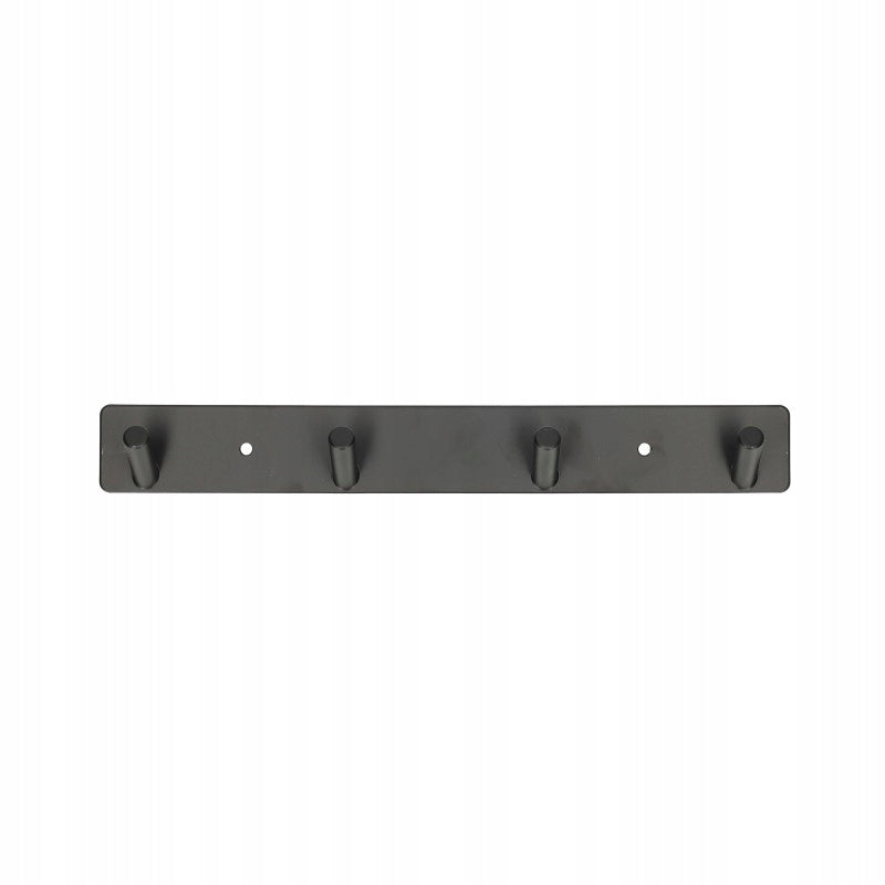 Aqbau metalowy wieszak szeregowy czarny 4 OKRĄGŁE haki 28,5 cm mocny