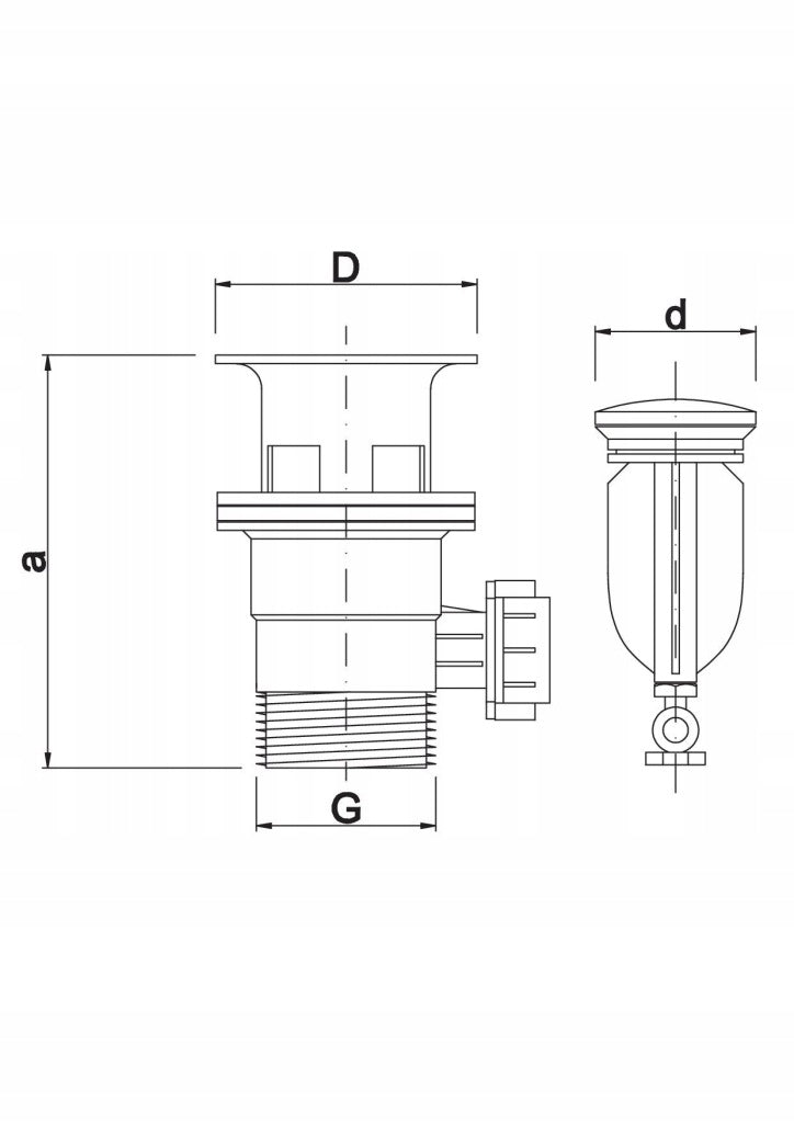 Aqbau korek automatyczny spustowy mosiężny 5/4″ do umywalek wanny