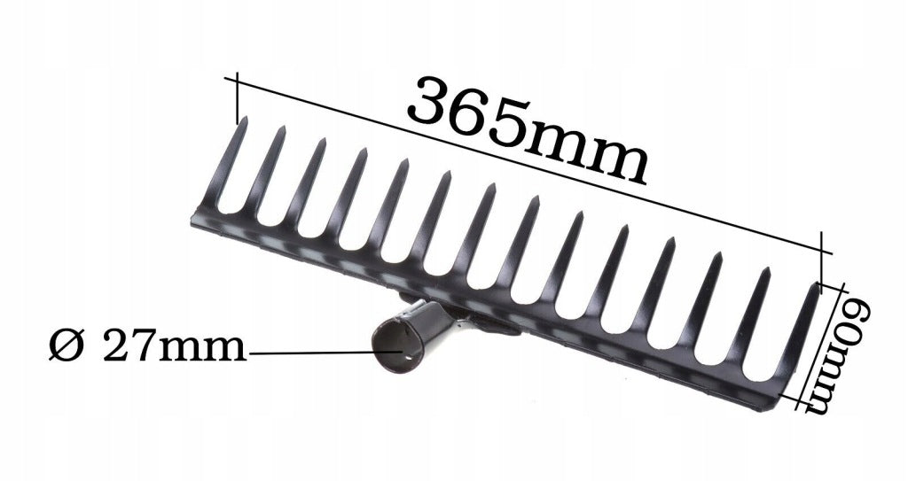 Grabie metalowe solidne czarne 14 zębów