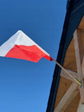 Flaga Flagi Polski 110x70cm z kijem i uchwytem ocynk pojedyńczy komplet