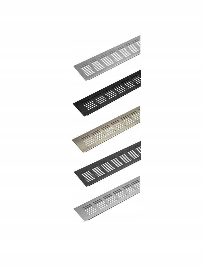Kratka wentylacyjna aluminium duża meblowa 800x60 mm wentylacja mebli Biały