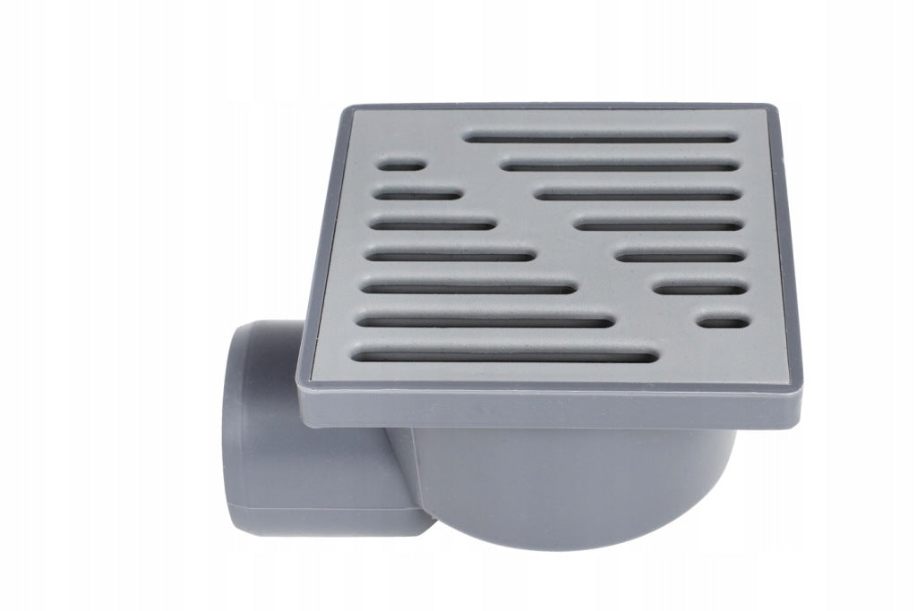 Aqbau kratka kanalizacyjna, ruszt plastikowy śr.50 mm, 10x10 cm SZARA kąt