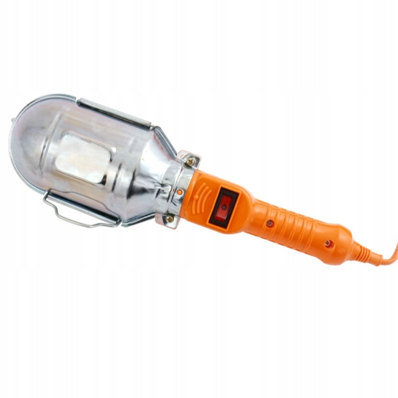 Aqbau lampa warsztatowa na żarówkę E27 z kablem 10m metalowy hak odporna