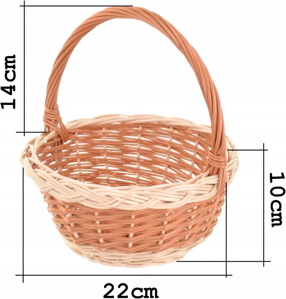 Aqbau koszyk wiklinowy 22 cm wielkanocny koszyczek pleciony sypanie kwiatów