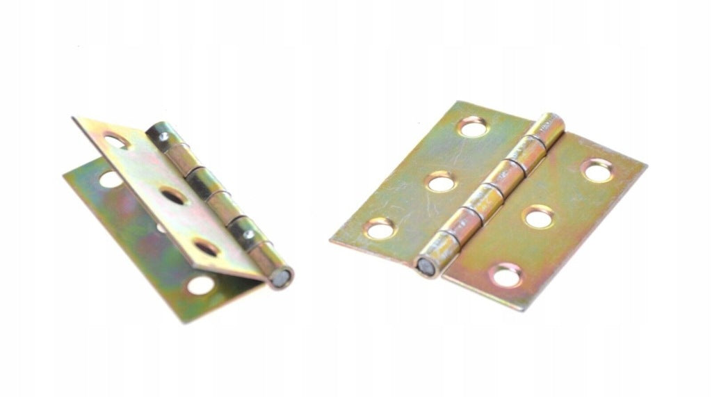 Zawiasy zawias splatany 50 x 42mm meblowy skrzyniowy ocynk złoty 20 szt