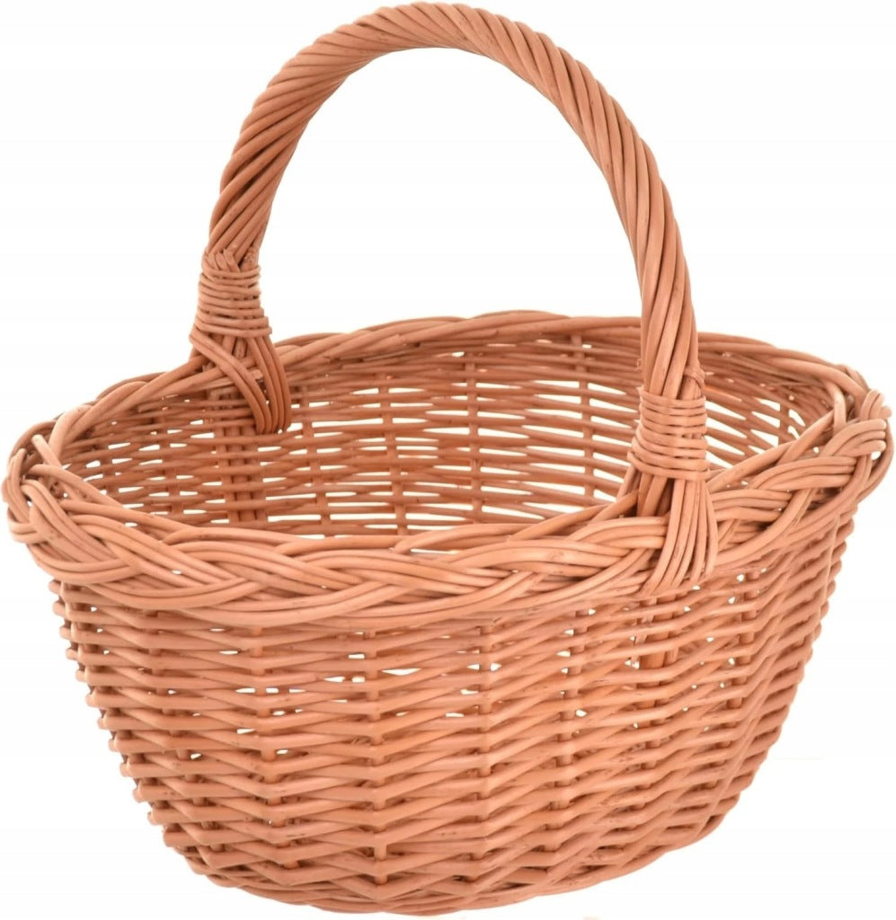 Aqbau kosz wiklinowy brązowy naturalny wielkanocny koszyczek zgrabny 32cm