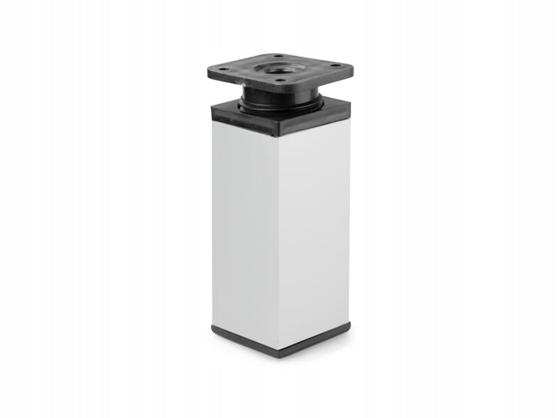 4 x nóżka meblowa z aluminium KWADRATOWA z regulacją 4x4/ H-10cm alu/czarny