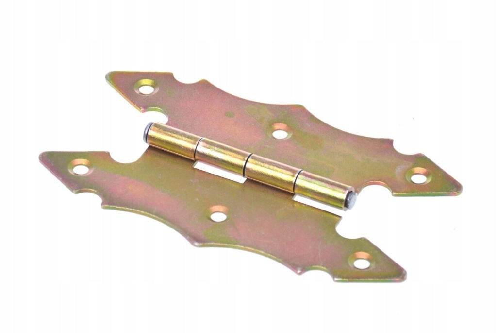Zawias budowlany meblowy skrzyniowy retro ozdobny żółty ocynk 130 x 80mm
