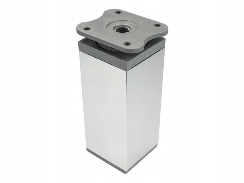 4 x nóżka meblowa z aluminium KWADRATOWA z regulacją 4x4/ H-10cm alu/czarny