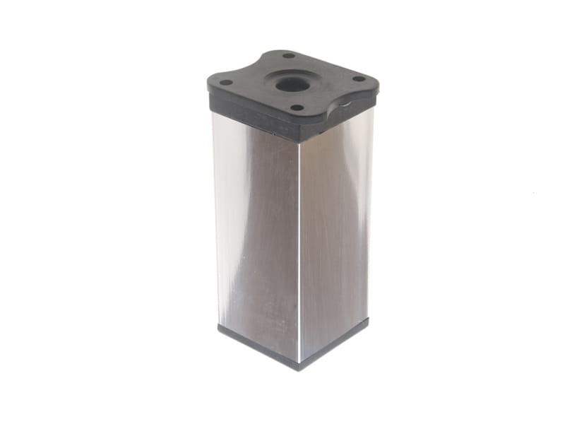 4x nóżka meblowa z aluminium KWADRATOWA z regulacją 4x4/H-10cm chrom/czarny