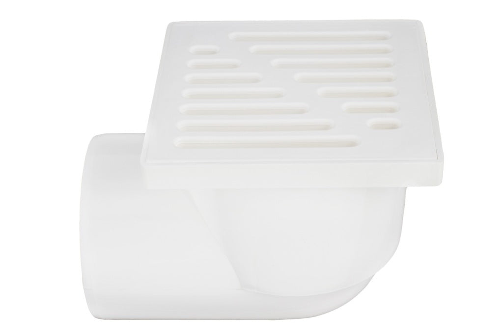Aqbau kratka kanalizacyjna, ruszt plastikowy śr. 110 mm, 15x15 cm BIAŁA kąt