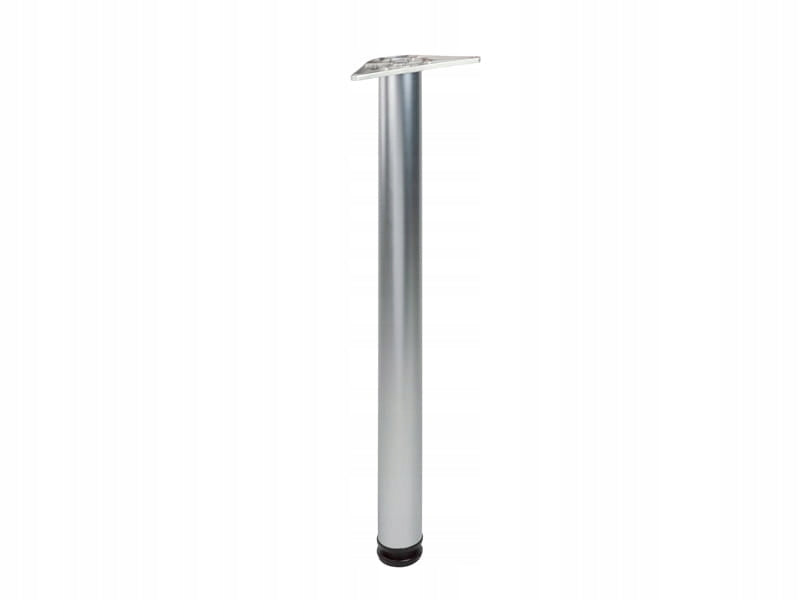 4x Nowoczesna okrągła noga do stołu H-110 cm, chrom mat, regulacja ZESTAW