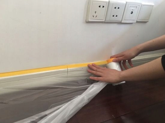 Folia malarska z taśmą klejącą 180cmx20m ANTYCHLAP, zabezpieczająca okna