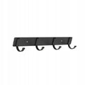 Aqbau metalowy wieszak szeregowy czarny 4 haki 28,5 cm mocny i solidny