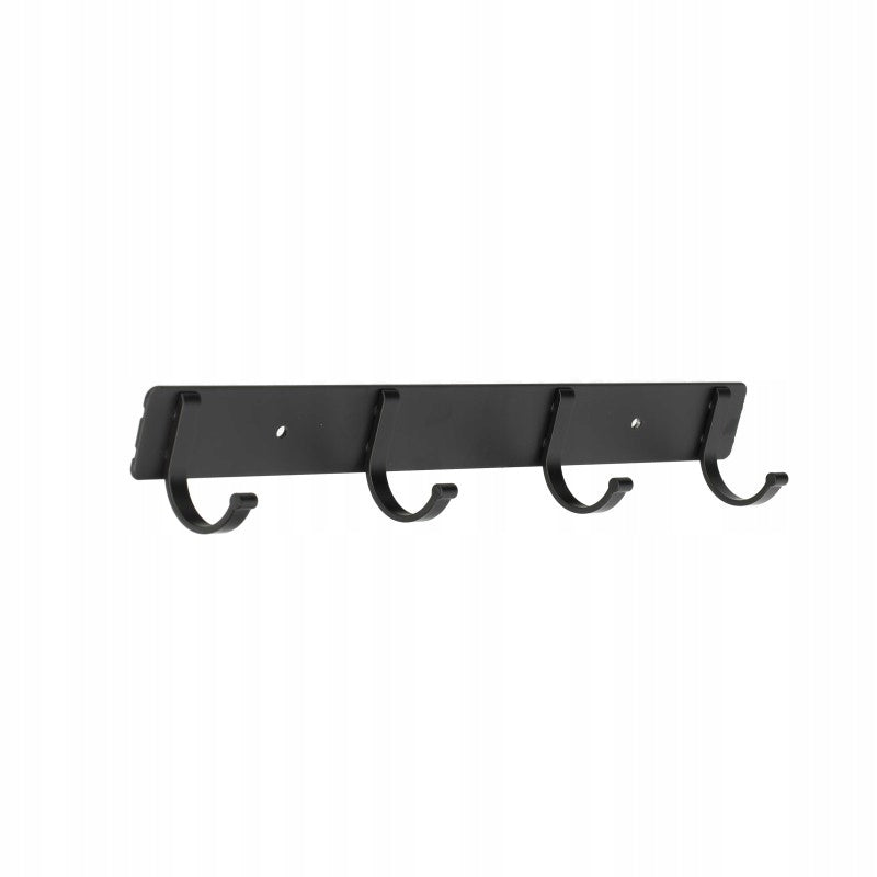 Aqbau metalowy wieszak szeregowy czarny 4 haki 28,5 cm mocny i solidny