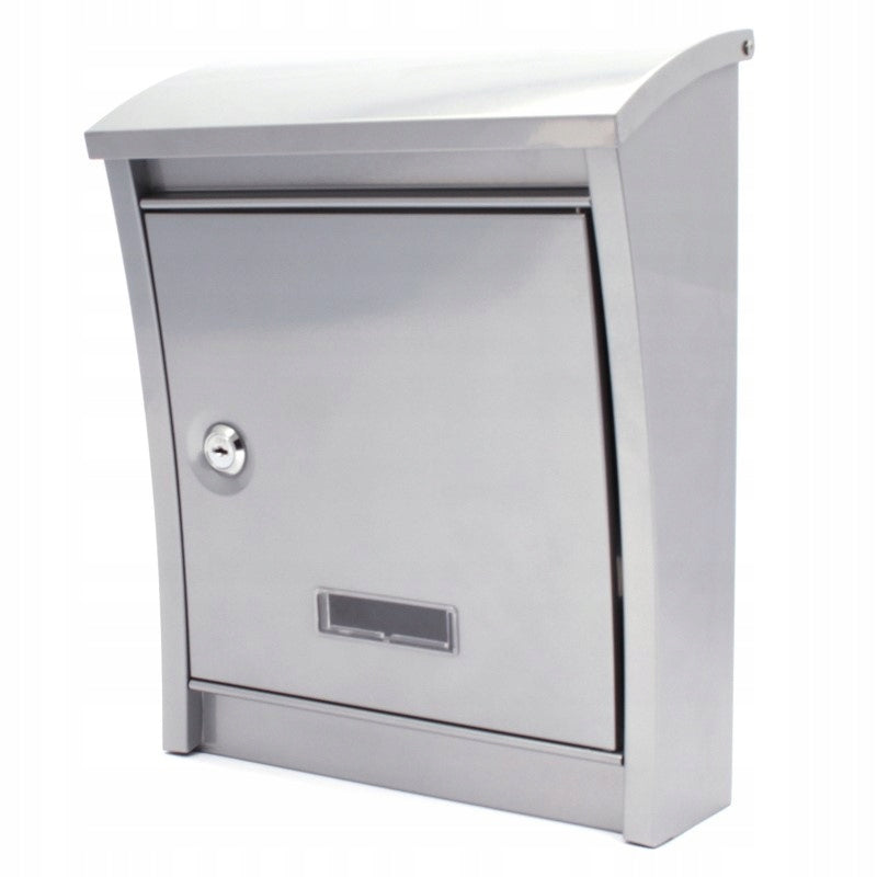 Aqbau skrzynka na listy DALMATIA srebrna 25x32x8-12cm stalowa kompaktowa