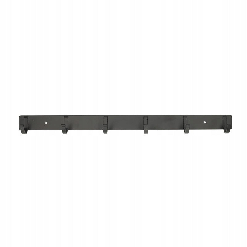Aqbau metalowy wieszak szeregowy czarny 6 haków 46,5 cm mocny i solidny